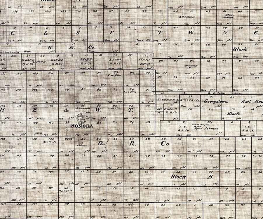 1898 Farm Line Map of Sutton County Texas