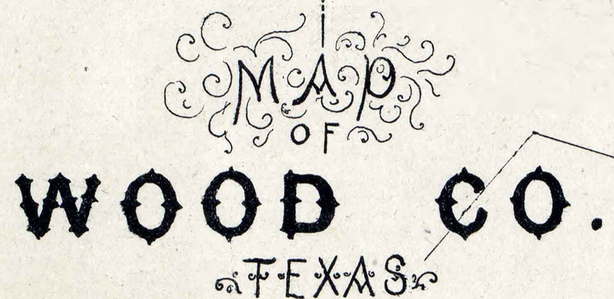 1879 Farm Line Map of Wood County Texas