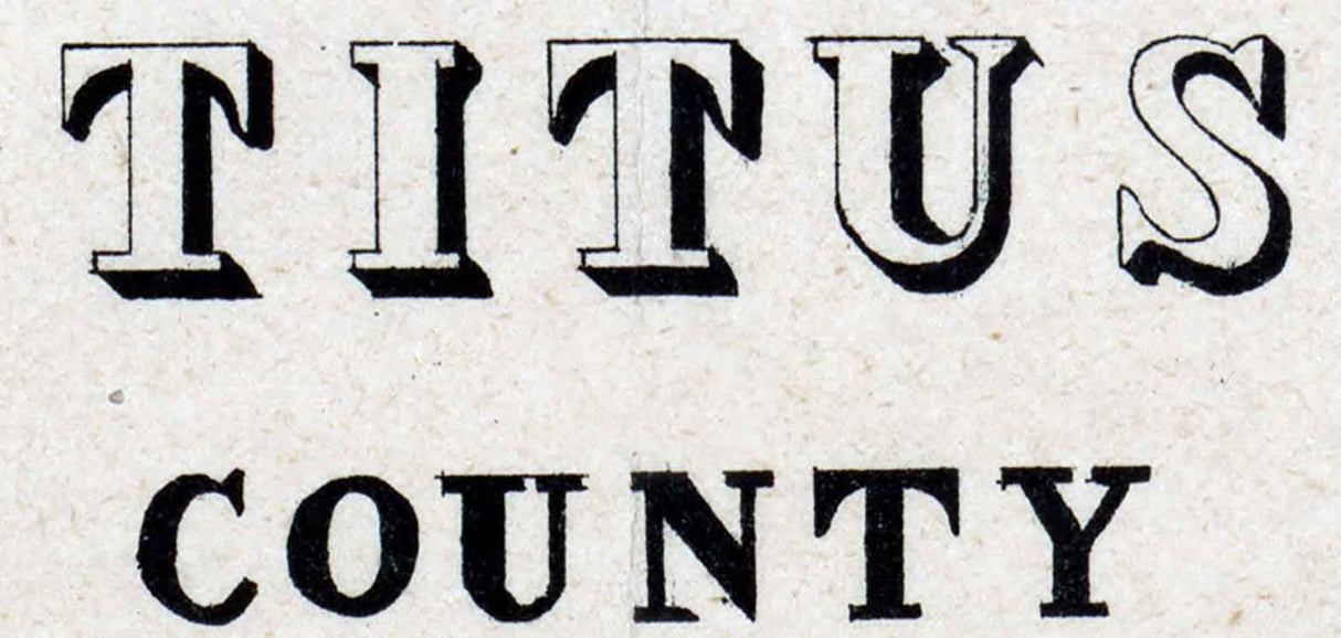 1880 Farm Line Map of Titus County Texas