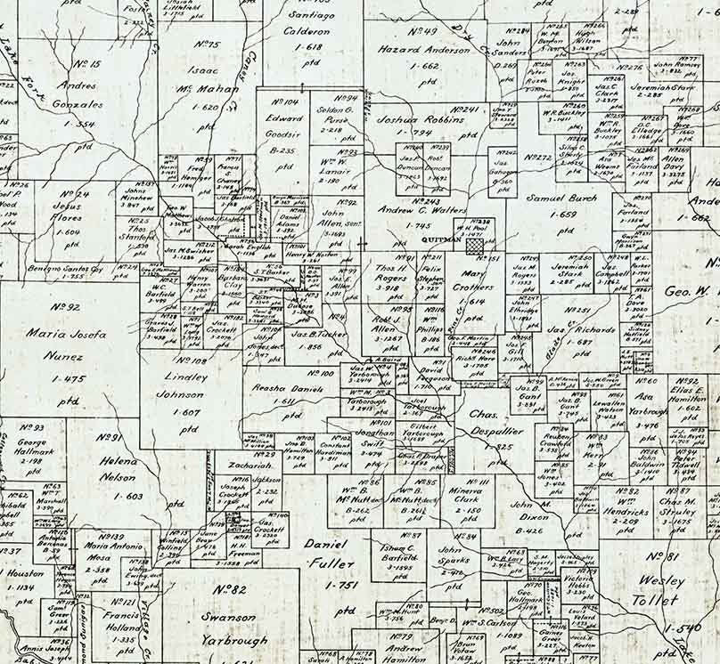 1895 Farm Line Map of Wood County Texas