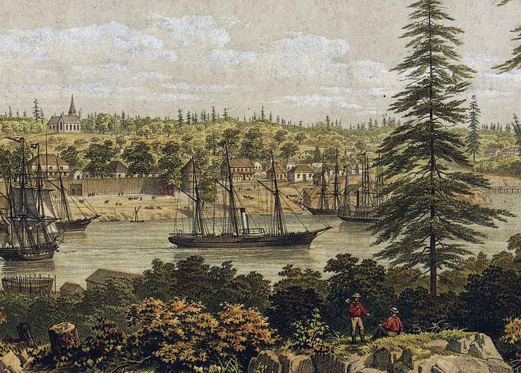 1860 Panoramic Map of Victoria British Columbia Canada