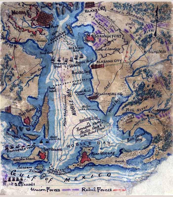 1861 Map of Mobile Alabama