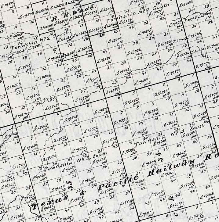 1889 Farm Line Map of Glasscock County Texas