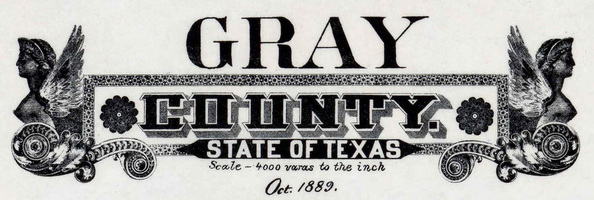 1889 Farm Line Map of Gray County Texas