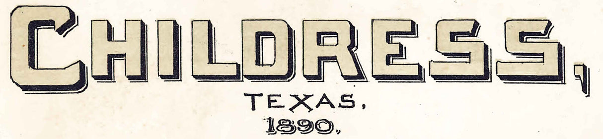 1890 Panoramic Map of Childress Texas