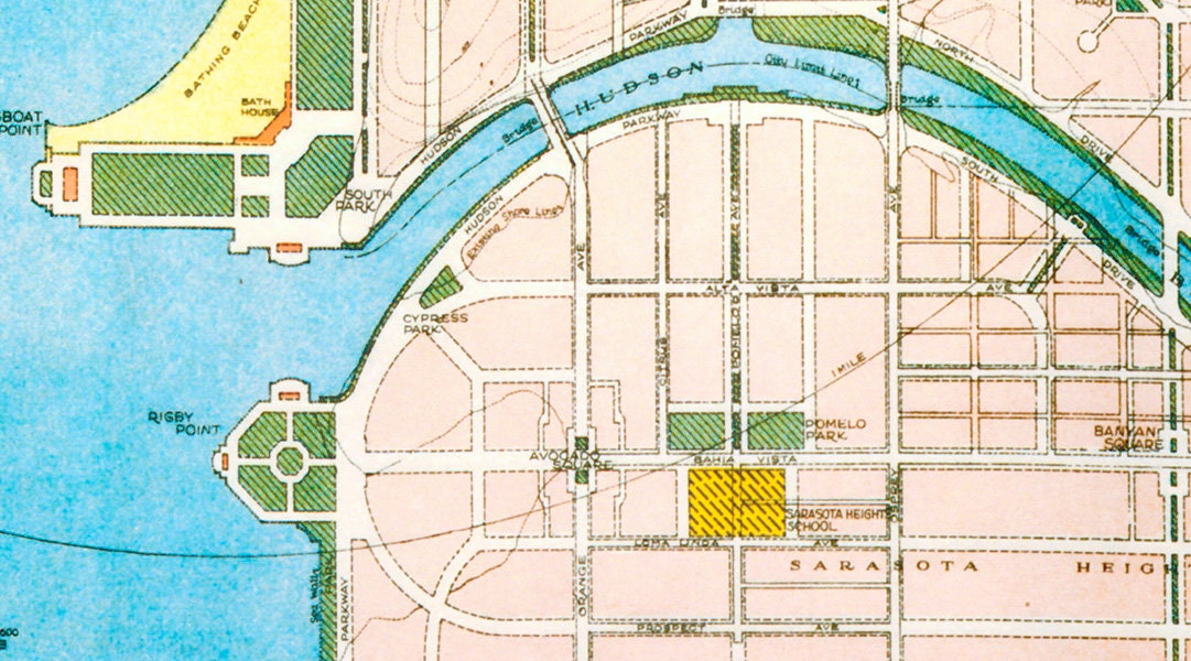1924 Map of Sarasota Florida