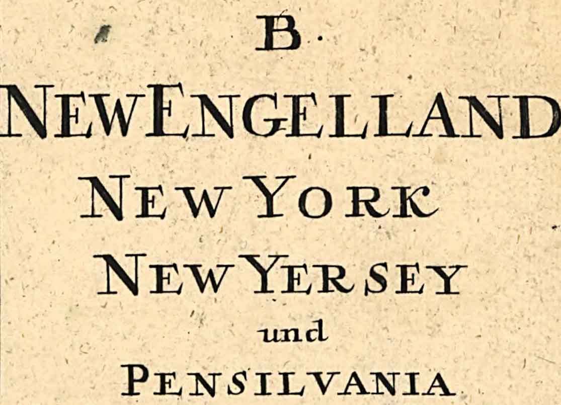 1759 Map of B New Engelland New York New Yersey and Pensilvania