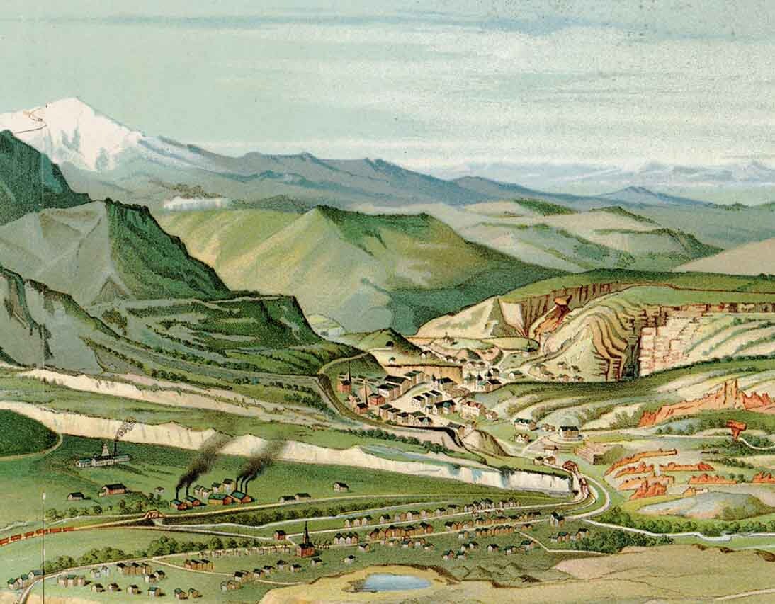 1890 Panoramic Map of Pikes Peak Colorado - Colorado Springs