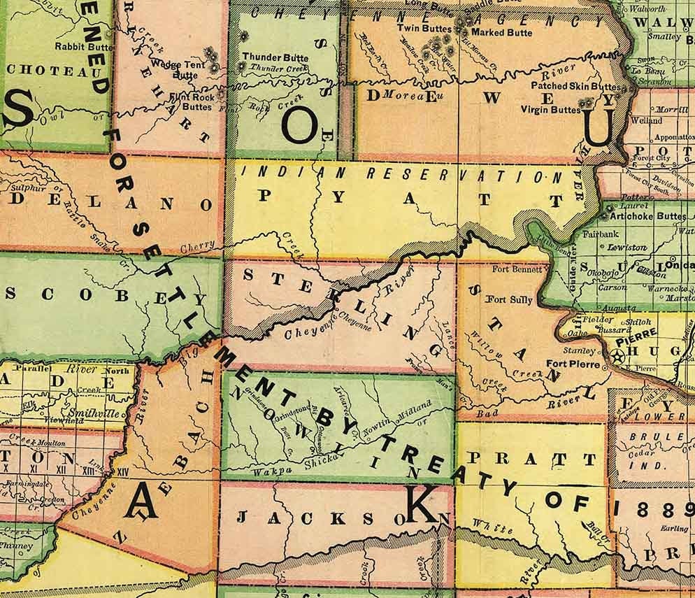 1892 Map of South Dakota