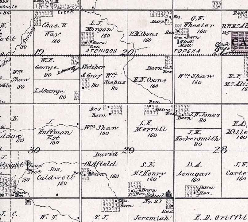 1884 Map of Canton Township McPherson County Kansas