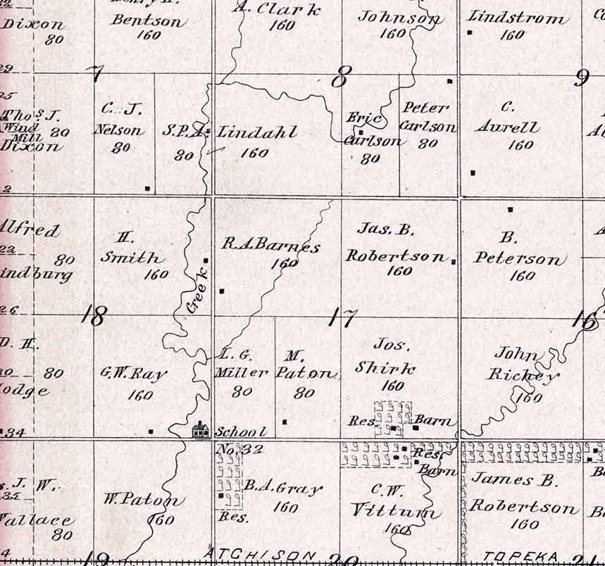 1884 Map of Empire Township McPherson County Kansas