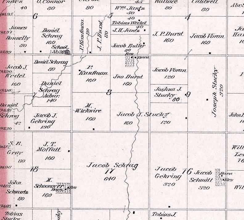1884 Map of Mound Township McPherson County Kansas