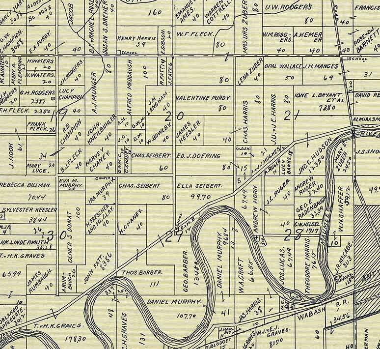 1905 Map of Carryall Township Paulding County Ohio
