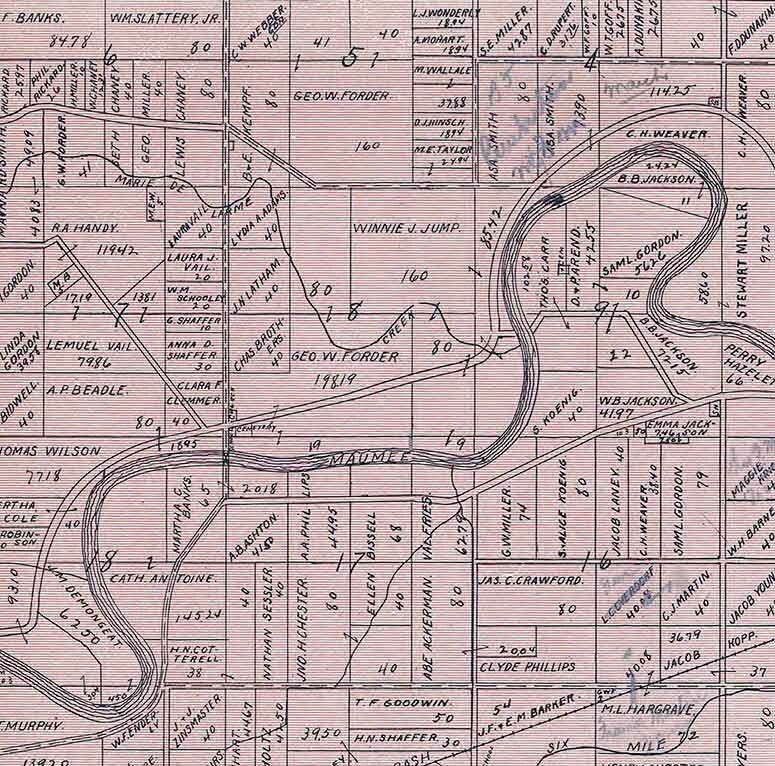 1905 Map of Crane Township Paulding County Ohio