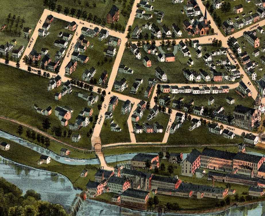 1878 Panoramic Map of Chicopee Massachusetts