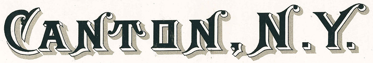 1885 Panoramic Map of Canton New York