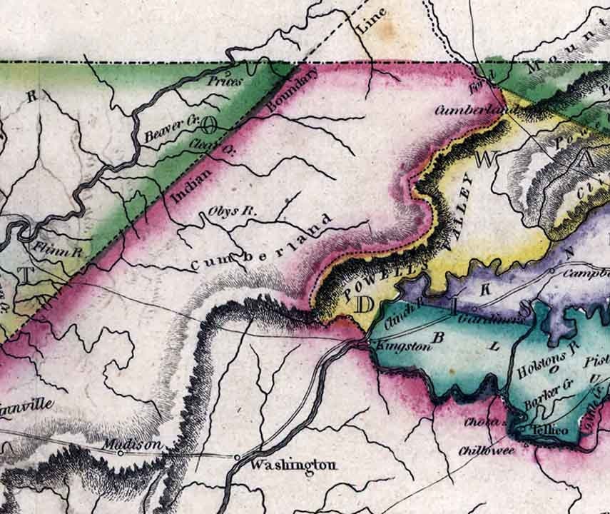 1817 Map of the State of Tennessee