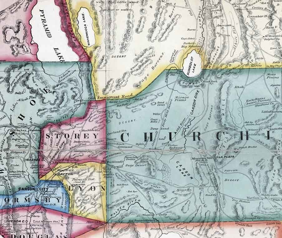 1866 Map of the State of Nevada