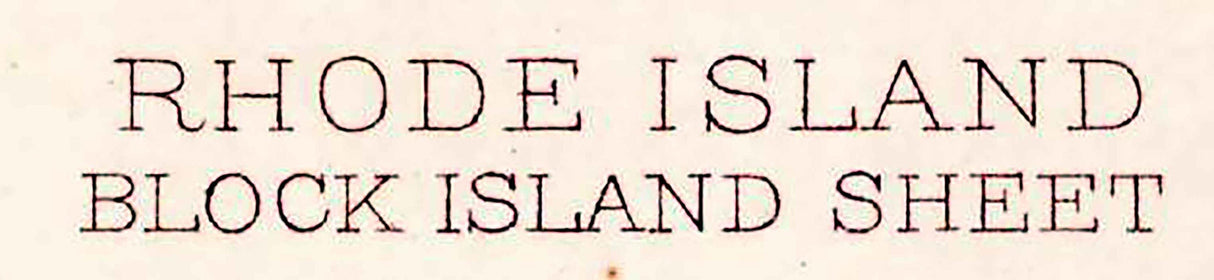 1889 Topo Map of Block Island Rhode Island New Shoreham