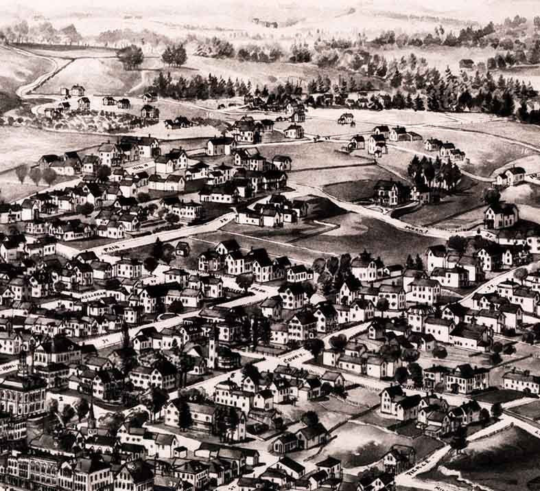 1894 Panoramic Map of Houlton Aroostook County Maine