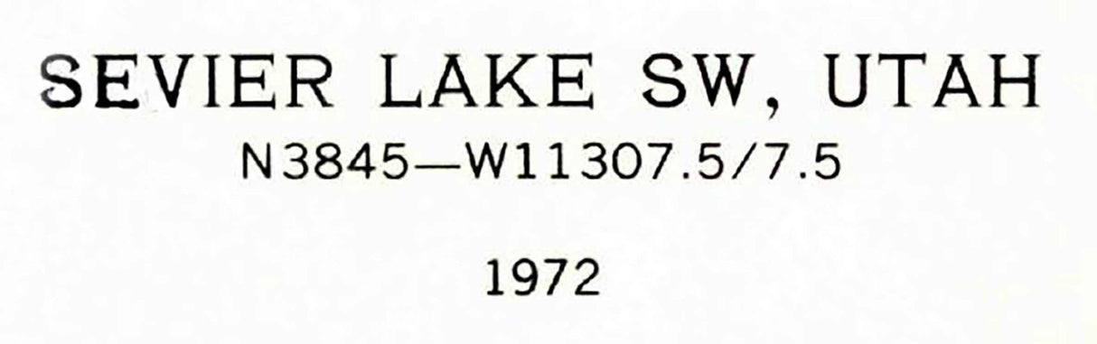 1972 Topo Map of Sevier Lake SW UT Quadrangle