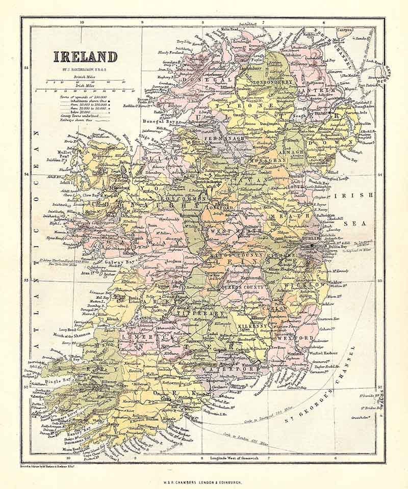 1874 Map of Ireland