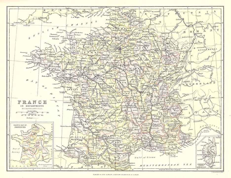 1885 Map of France