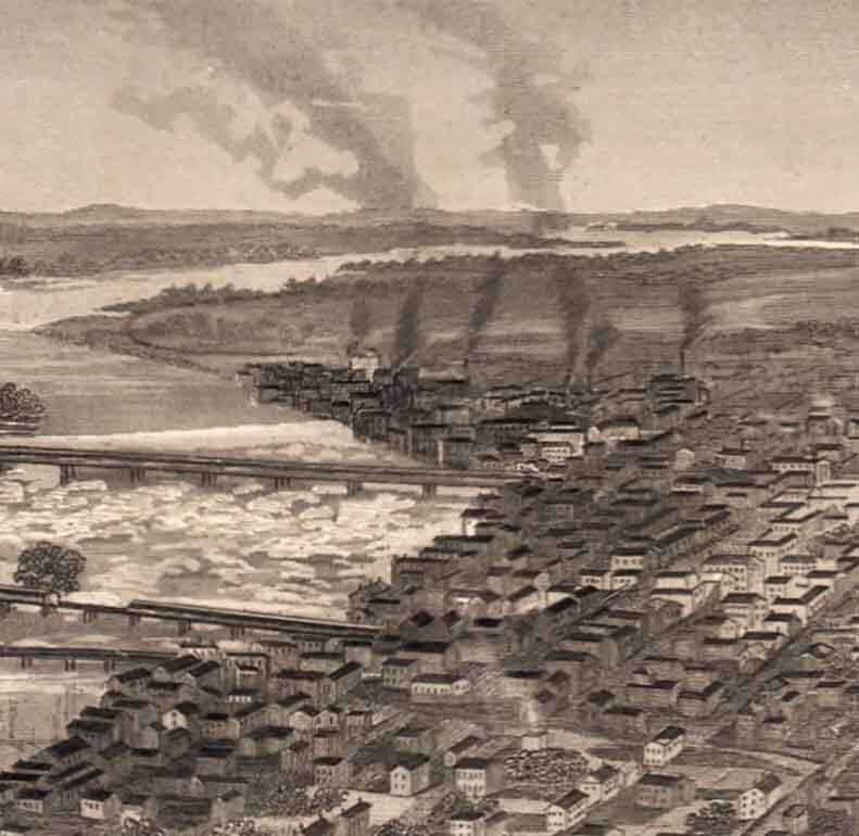 1863 Panoramic Map of Richmond Virginia