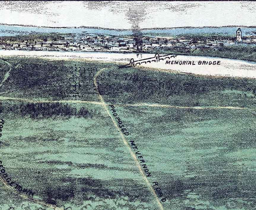 1890 Panoramic Map of Alexandria Virginia and Washington