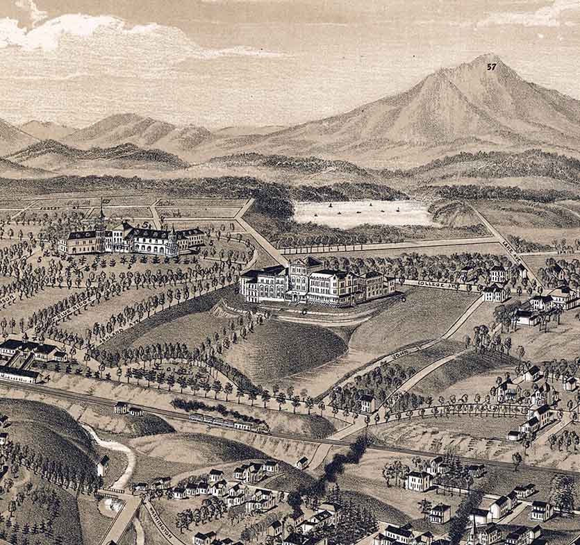1891 Panoramic Map of Bedford City Virginia