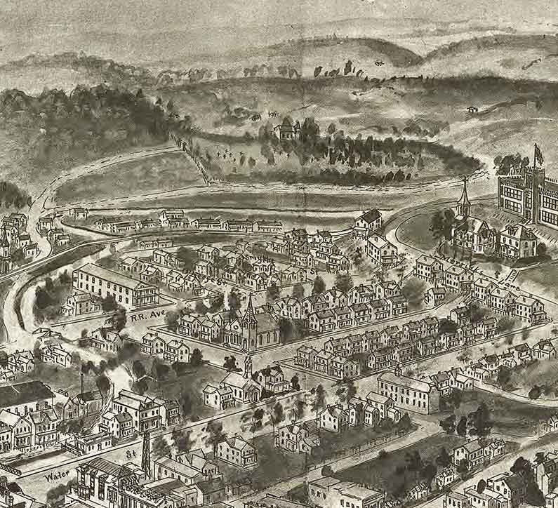 1911 Panoramic Map of Pocahontas Virginia