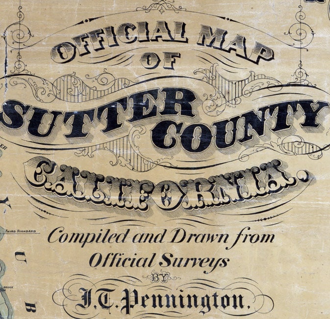 1873 Map of Sutter County California