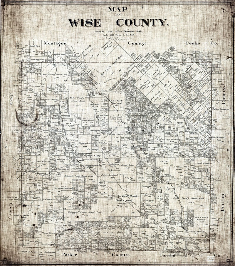 1895 Map of Wise County Texas