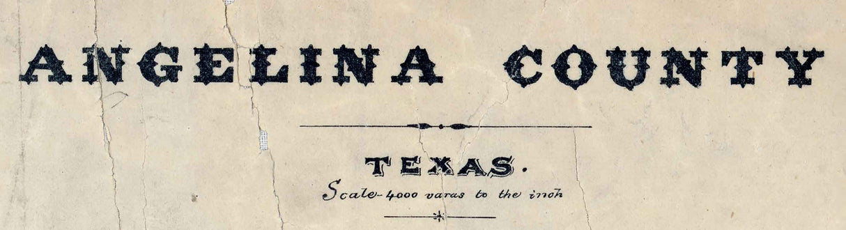 1879 Farm Line Map of Angelina County Texas