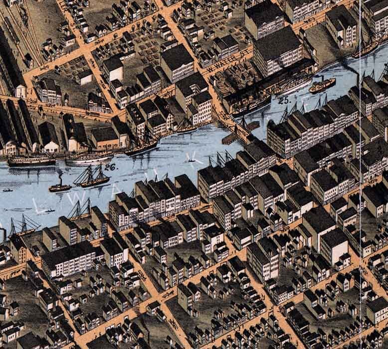 1872 Panoramic Map of Milwaukee Wisconsin