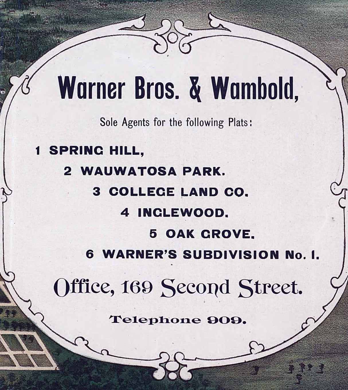 1892 Panoramic Map of Wauwatosa and Western Milwaukee Wisconsin