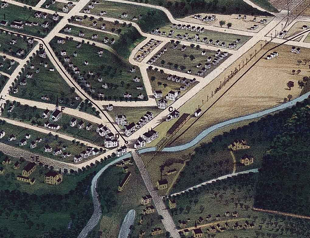 1892 Panoramic Map of Wauwatosa and Western Milwaukee Wisconsin