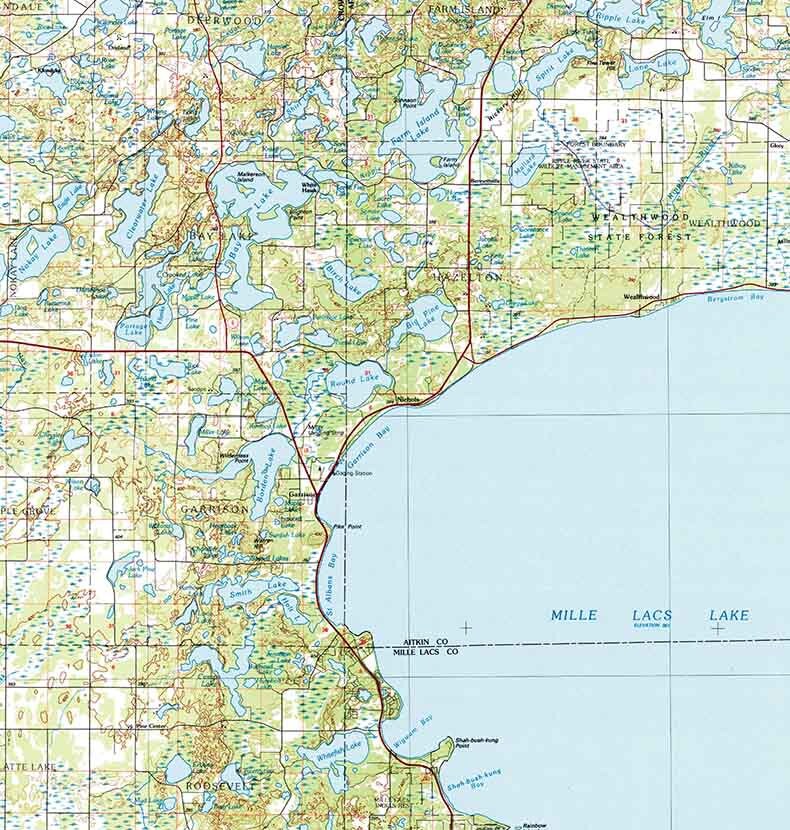 1895 Topo Map of Mille Lacs Lake MN Quadrangle