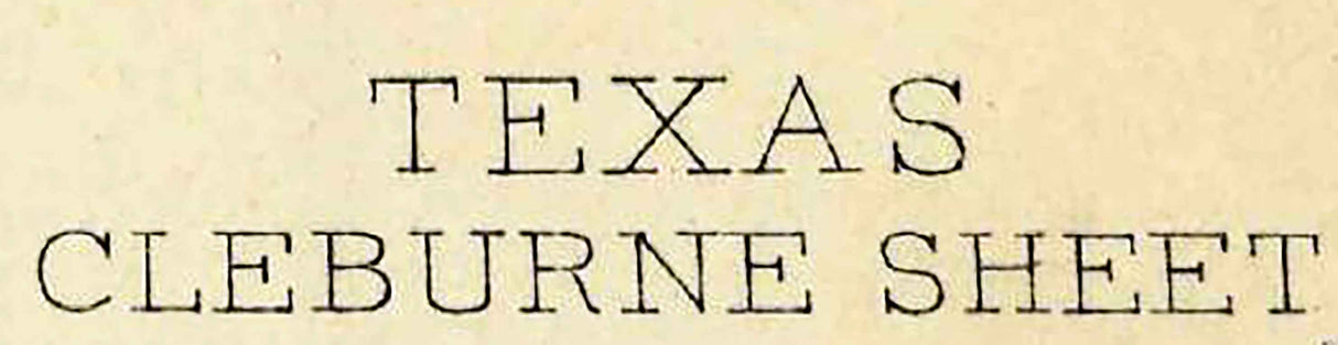 1891 Topo Map of Cleburne Texas - Johnson - Ellis