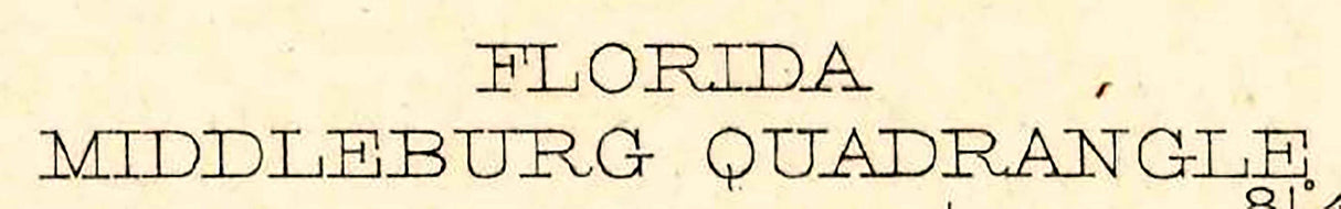 1891 Topo Map of Middleburg Quad Florida - Jacksonville