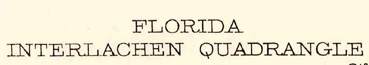 1916 Topo Map of Interlachen Quad Florida