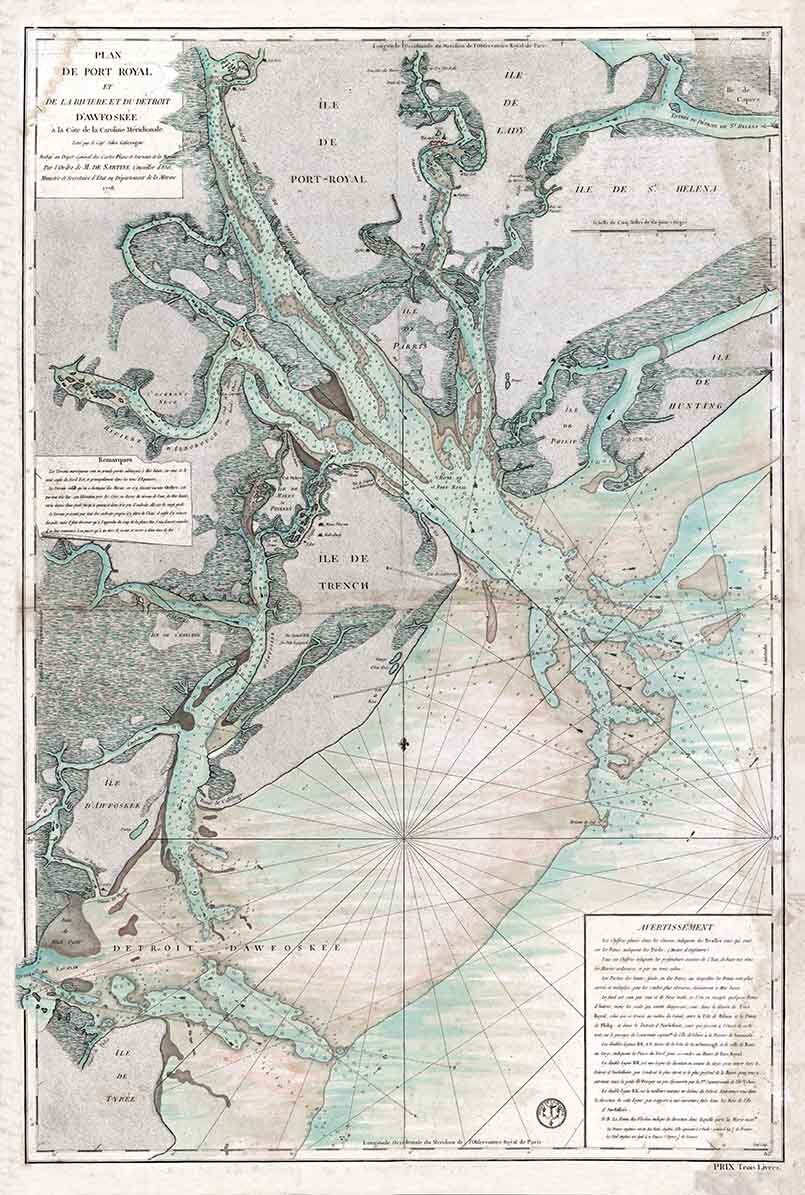 1778 Map of Port Royal Sound South Carolina