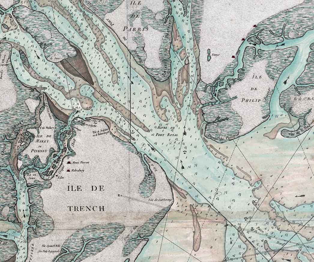 1778 Map of Port Royal Sound South Carolina