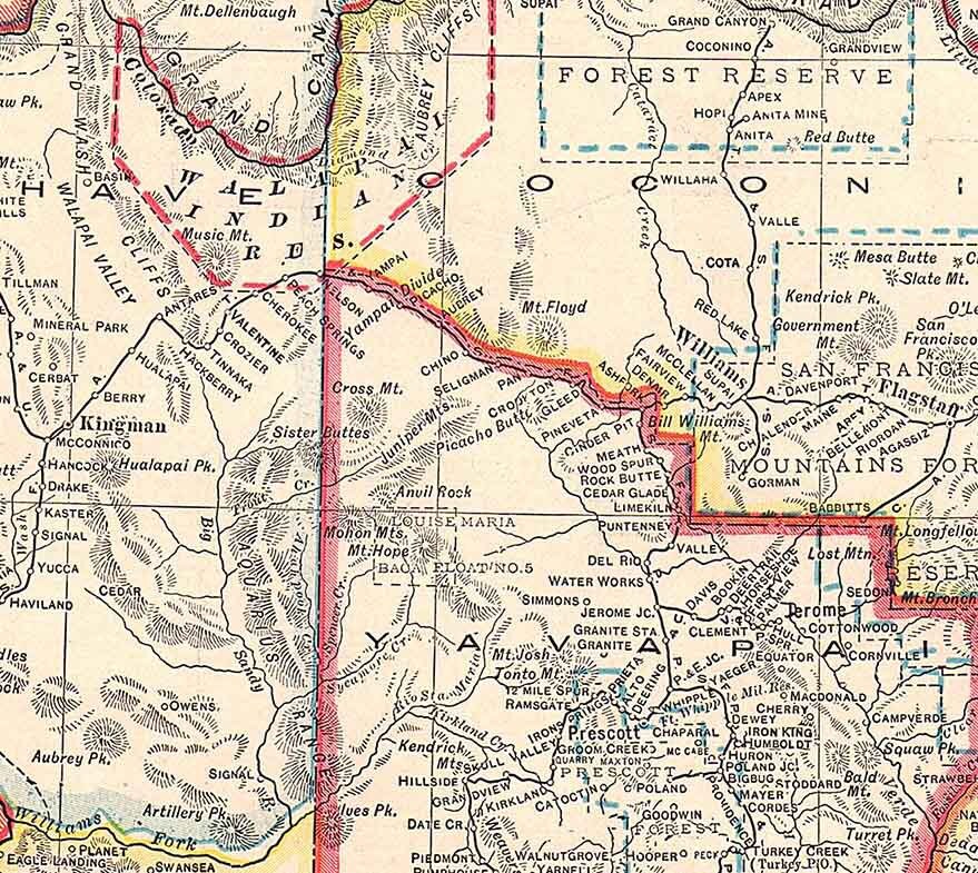 1911 Map of the State of Arizona