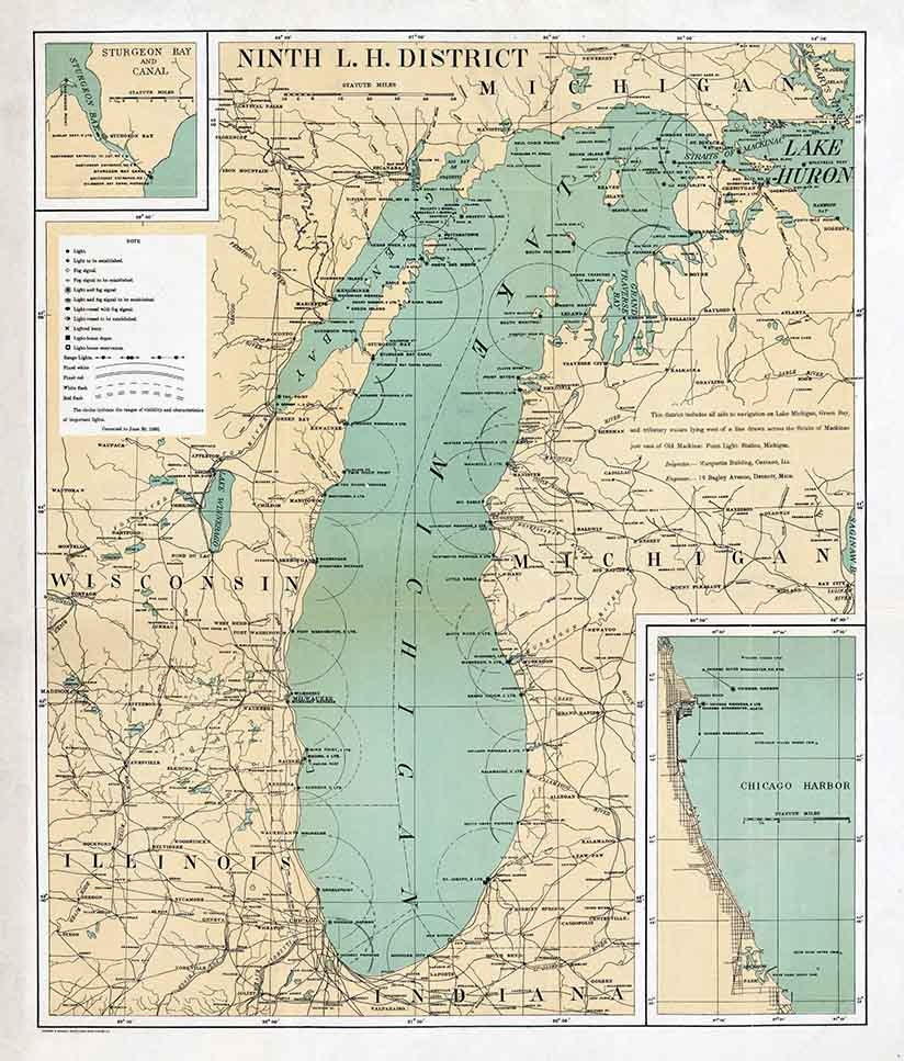 1898 Map of Lake Michigan