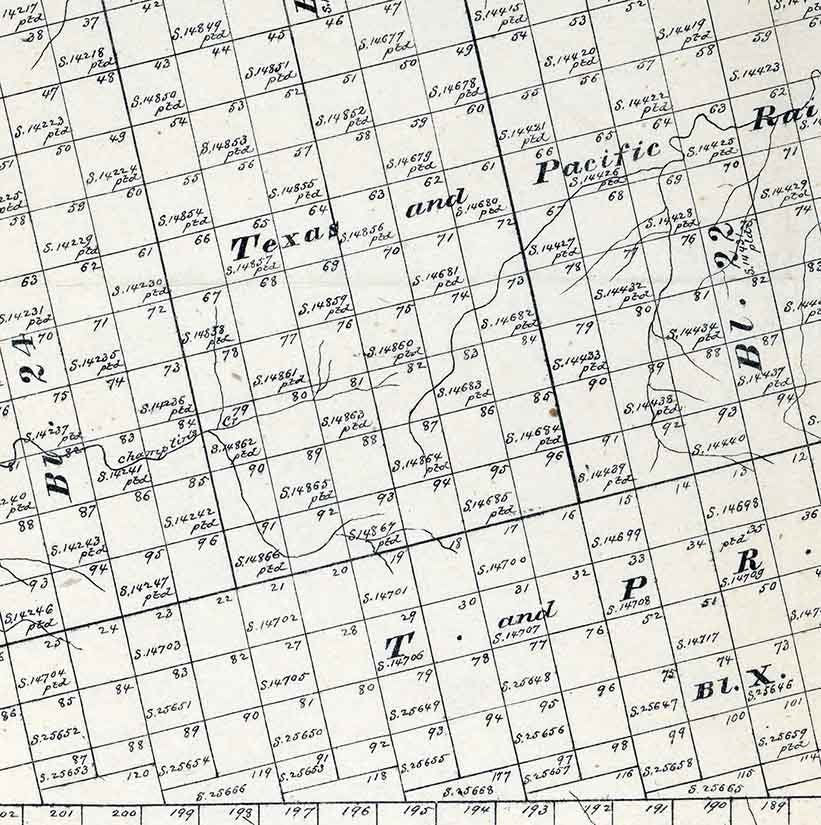 1880 Farm Line Map of Nolan County Texas