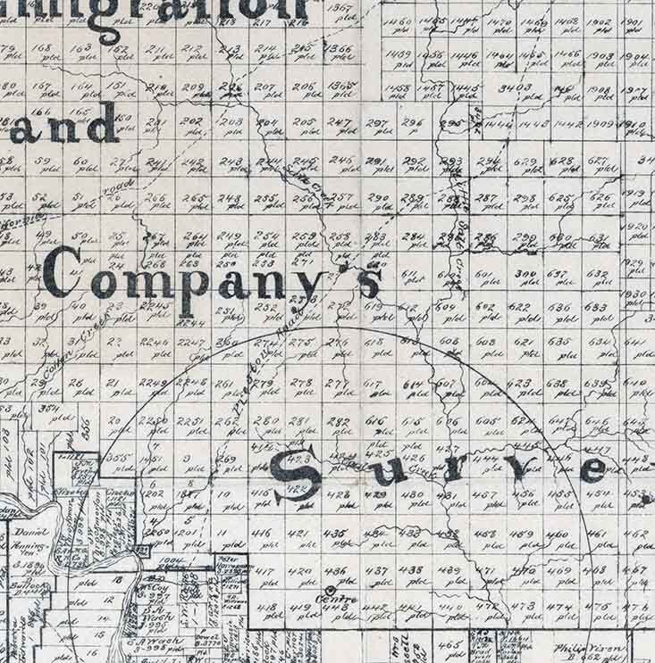 1880 Farm Line Map of Young County Texas