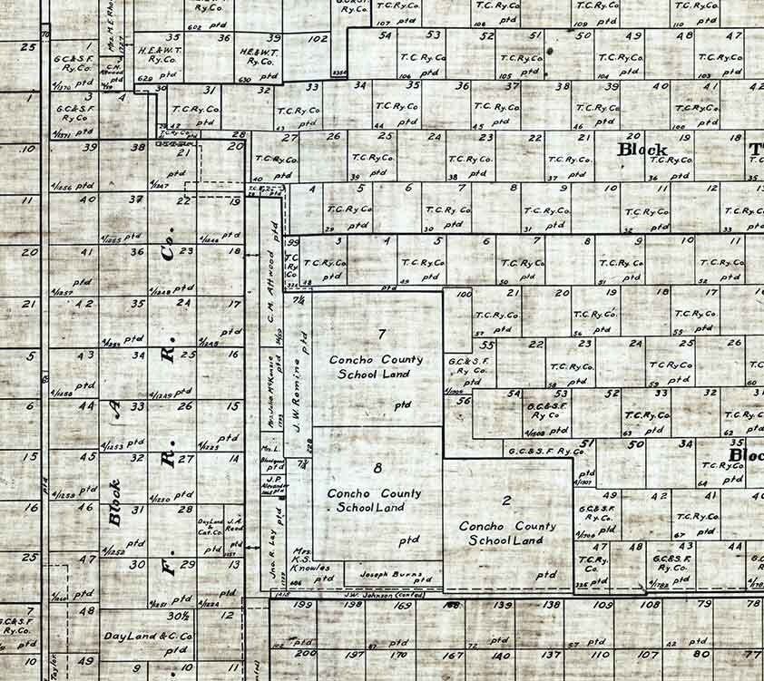 1898 Farm Line Map of Schleicher County Texas