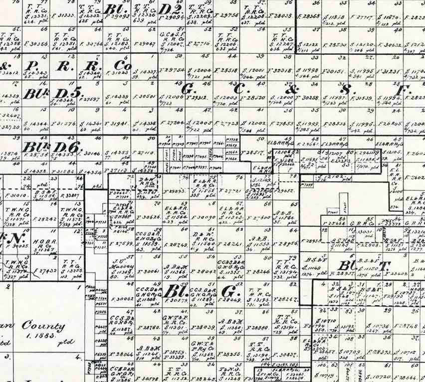 1892 Farm Line Map of Floyd County Texas