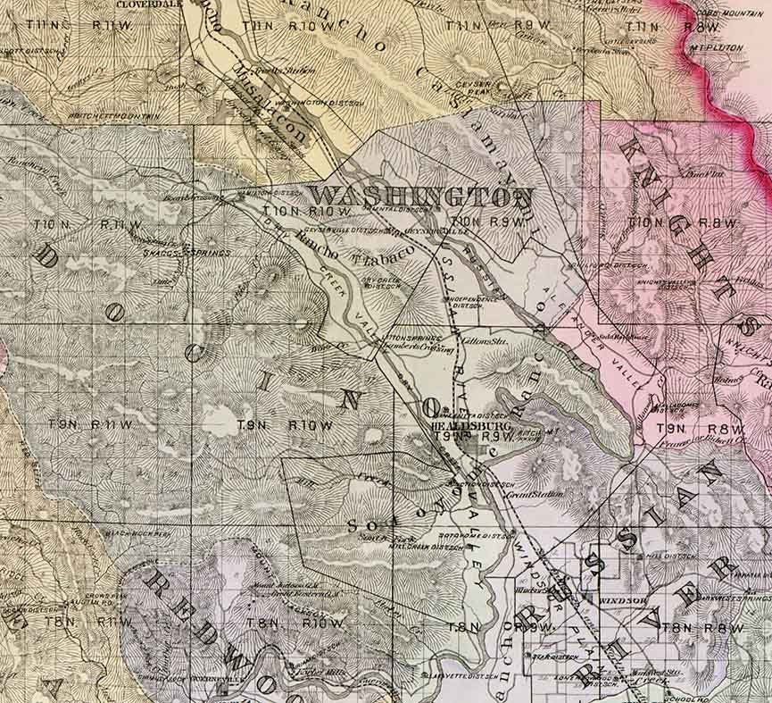 1884 Map of Sonoma County California
